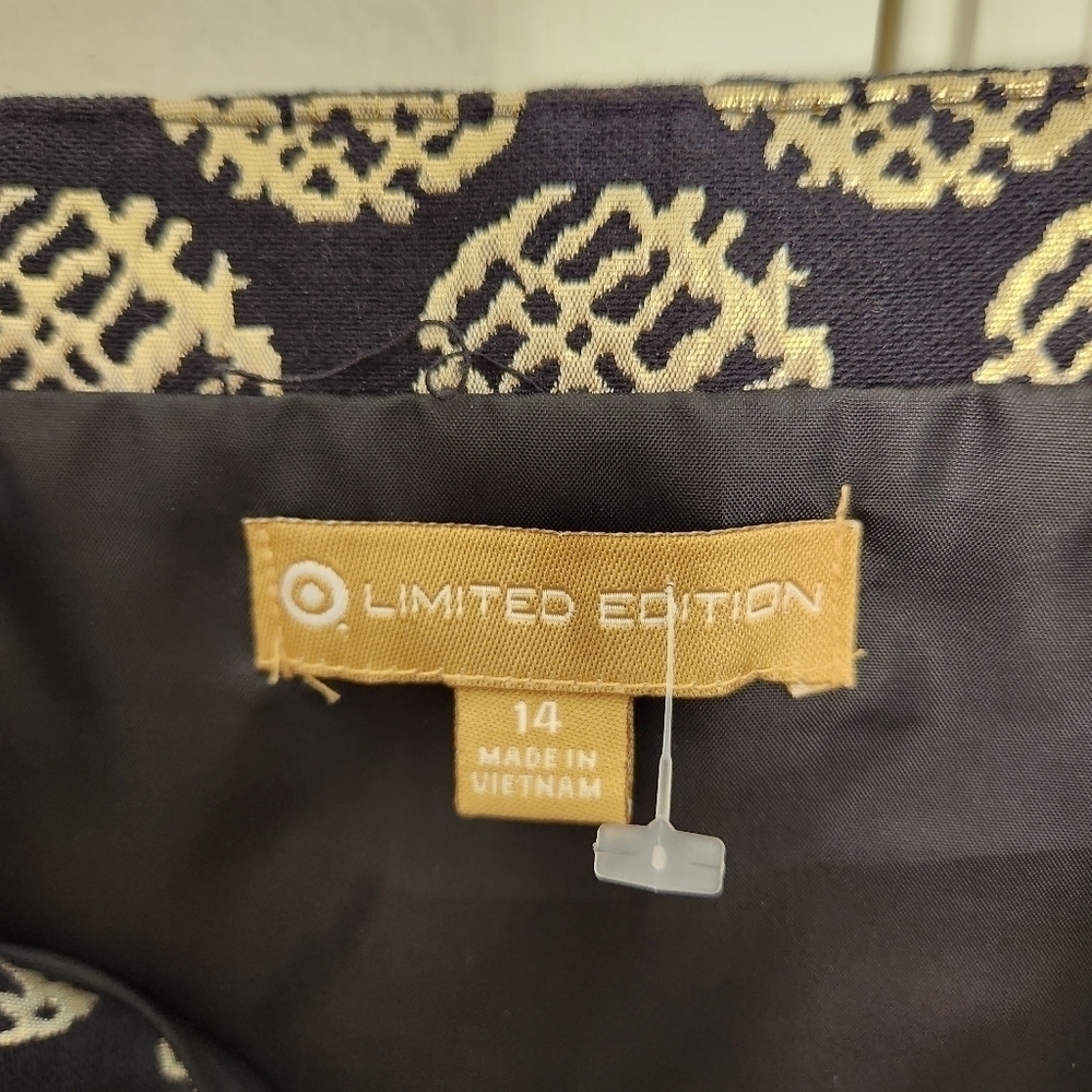 Limited Edition Gold and Black Sphagetti Strap Mini Dress. Sz 14 - Picture 7 of 13